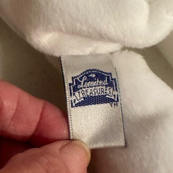 Limited Treasures Heavenly Holly White Plush Bear with Santa Hat. Retired - Picture 3 of 8